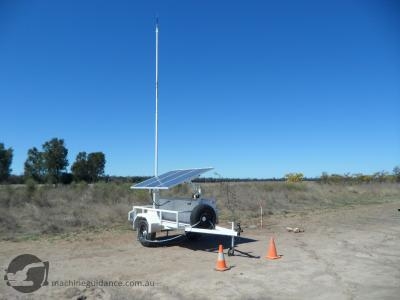 A semi-permanent, trailer-mounted GPS base station.