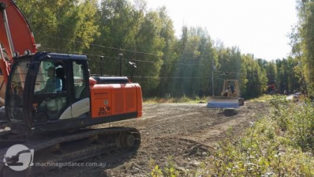Subdivision roadworks with machine guidance
