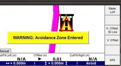Machine Control Display - Avoidance Zones
