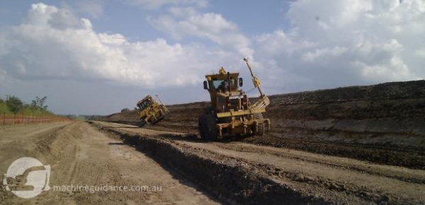 Batter construction using machine guidance.