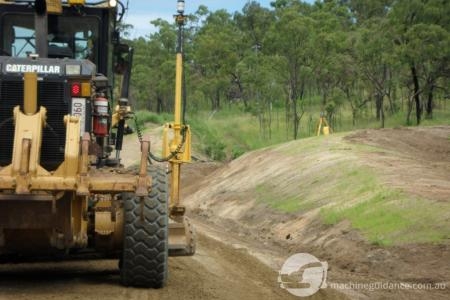 Gravel trimming using Trimble UTS Grader.