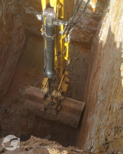 Shaft excavation with GPS machinery